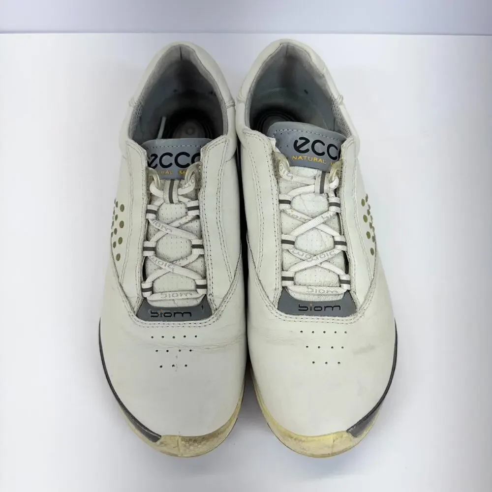 ECCO Biom Hybrid Hydromax Spikeless Golf Shoes Men Size 7 White Gray Yak Leather - Picture 5 of 11